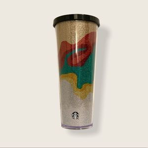 Starbucks Sand Flow Glitter Tumbler 24 oz NO STRAW
